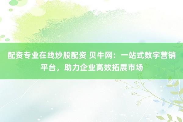 配资专业在线炒股配资 贝牛网：一站式数字营销平台，助力企业高效拓展市场