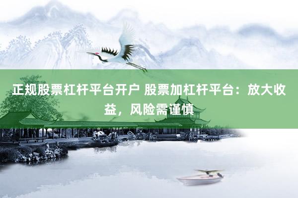 正规股票杠杆平台开户 股票加杠杆平台：放大收益，风险需谨慎