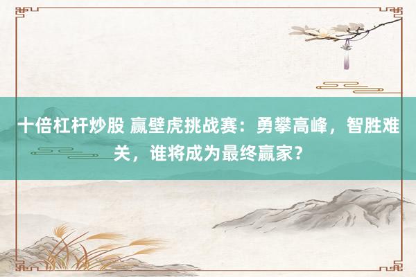 十倍杠杆炒股 赢壁虎挑战赛：勇攀高峰，智胜难关，谁将成为最终赢家？