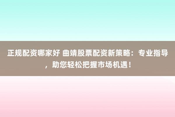 正规配资哪家好 曲靖股票配资新策略：专业指导，助您轻松把握市场机遇！