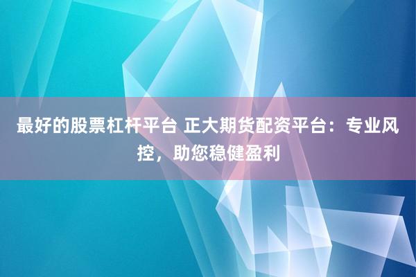 最好的股票杠杆平台 正大期货配资平台：专业风控，助您稳健盈利