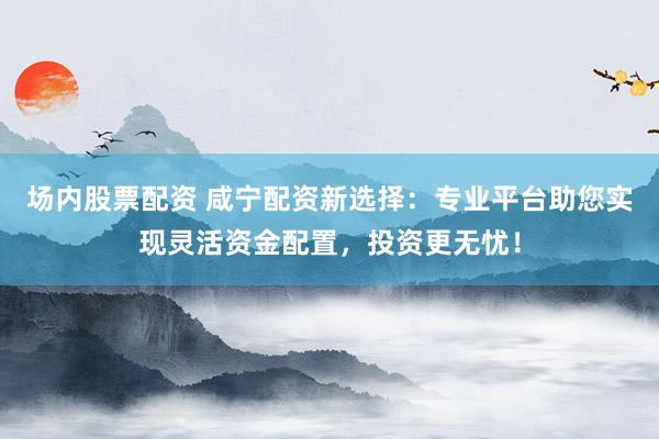 场内股票配资 咸宁配资新选择：专业平台助您实现灵活资金配置，投资更无忧！