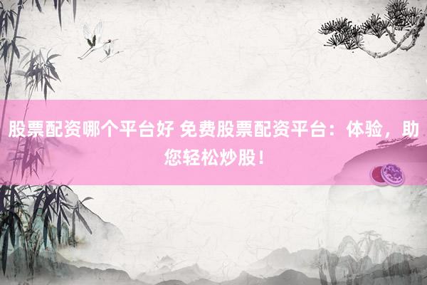 股票配资哪个平台好 免费股票配资平台：体验，助您轻松炒股！