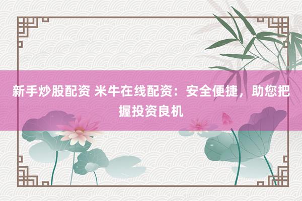 新手炒股配资 米牛在线配资：安全便捷，助您把握投资良机